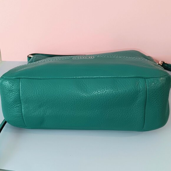 GORGEOUS COACH PARK Small Hobo Crossbody Bag Green Leather Retro Vintage - Picture 5 of 8